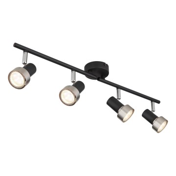 Globo - Спот  4xGU10/25W/230V черен/сребрист