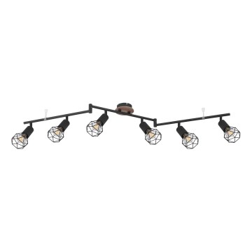 Globo - спот осветително тяло 6xE14/40W/230V, черно/кафяво
