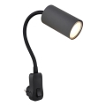 Globo - Стенен спот с превключвател 1xGU10/35W/230V черен