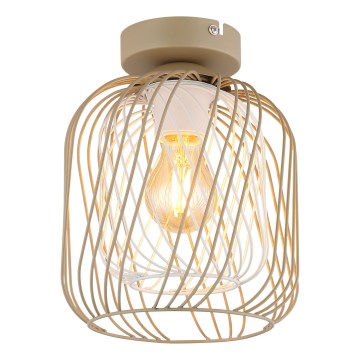 Globo - Таванно осветително тяло 1xE27/40W/230V Ø 18 см бежово/бяло