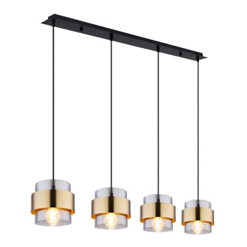 Globo - Висящ полилей 4xE27/60W/230V черен/месинг