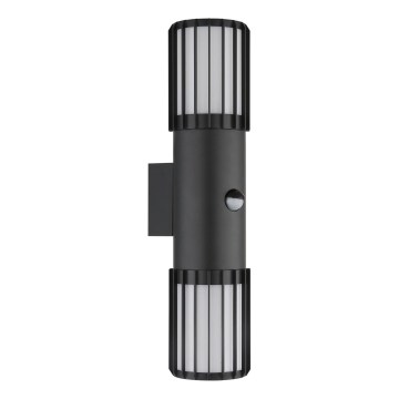 Globo - Външно стенно осветително тяло със сензор 2xE27/15W/230V IP54