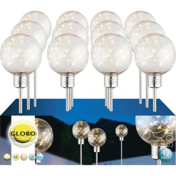 Globo - комплект от 12 LED соларни осветителни тела, LED/3,2V, IP44, 600 mAh