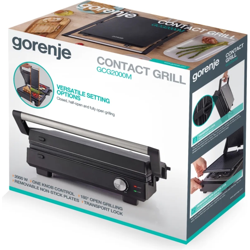 GORENJE GCG2000M - Контактен грил 1800W/230V черен