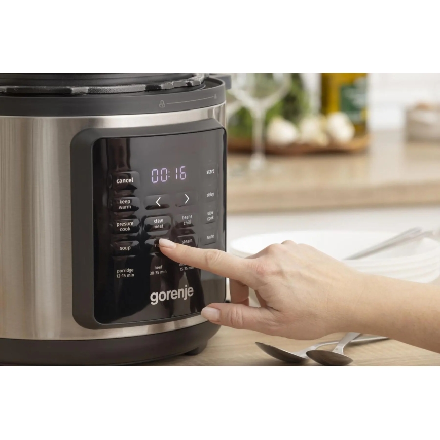 GORENJE GMC6SBK - Мултифункционална електрическа тенджера 6 л, 8 в 1, 1000W/230V, от неръждаема стомана
