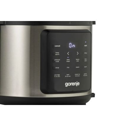 GORENJE GMC6SBK - Мултифункционална електрическа тенджера 6 л, 8 в 1, 1000W/230V, от неръждаема стомана