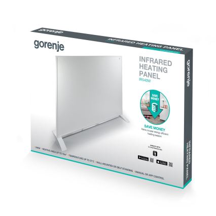 GORENJE IR540W - Умен електрически инфрачервен панел 540W с таймер IP44 Wi-Fi бял