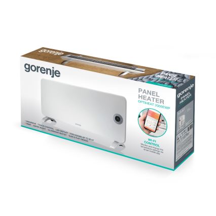 GORENJE OPTIHEAT 2000EWP - Умен електрически нагревател/конвектор 2000W IP44 Wi-Fi бял