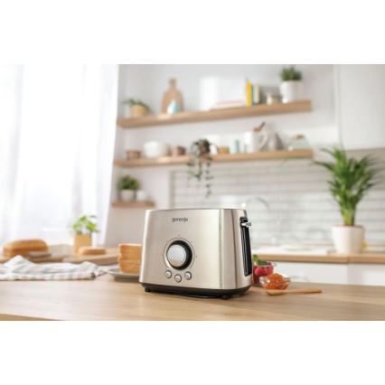 GORENJE T1000E - Тостер с два отвора и решетка за препичане 1000W/230V неръждаема стомана
