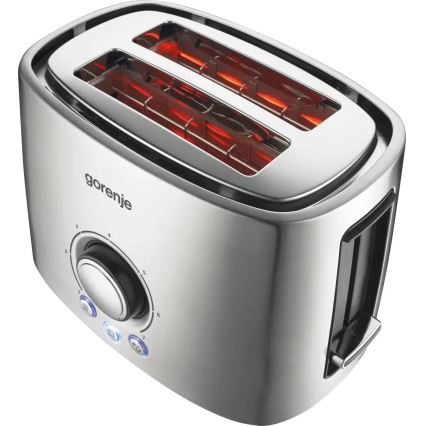 GORENJE T1000E - Тостер с два отвора и решетка за препичане 1000W/230V неръждаема стомана