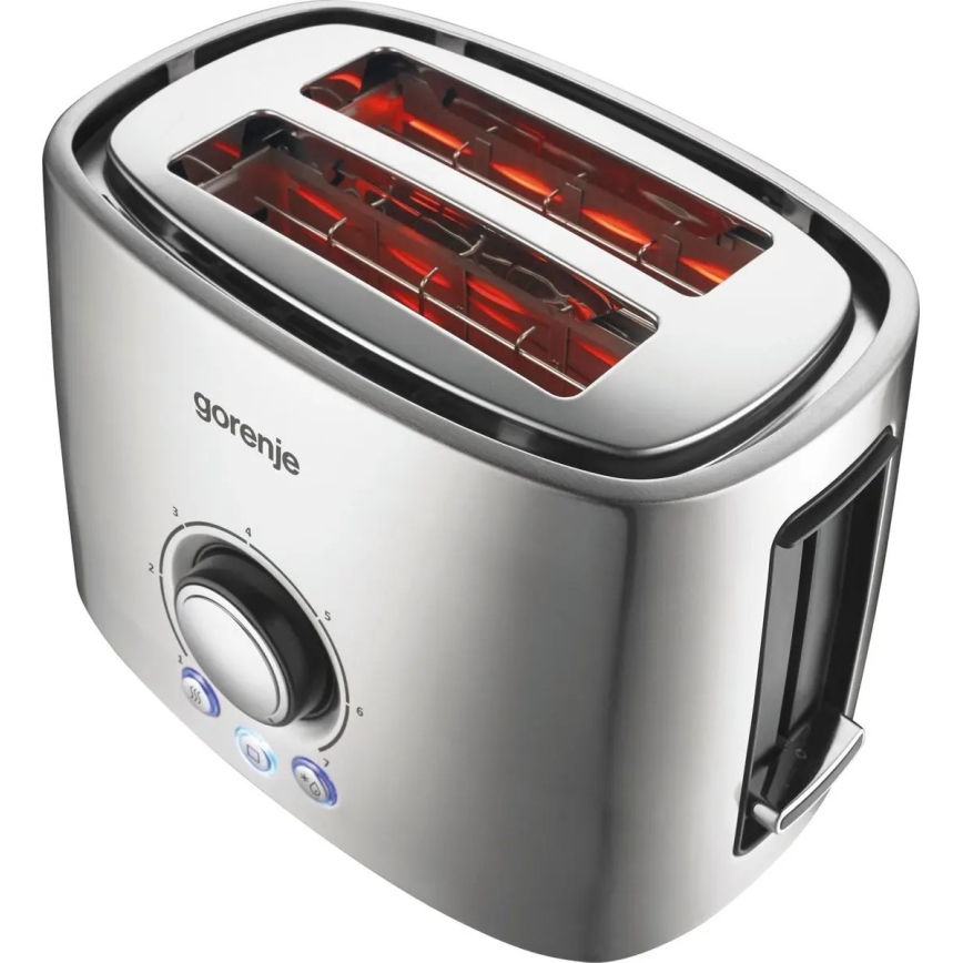 GORENJE T1000E - Тостер с два отвора и решетка за препичане 1000W/230V неръждаема стомана