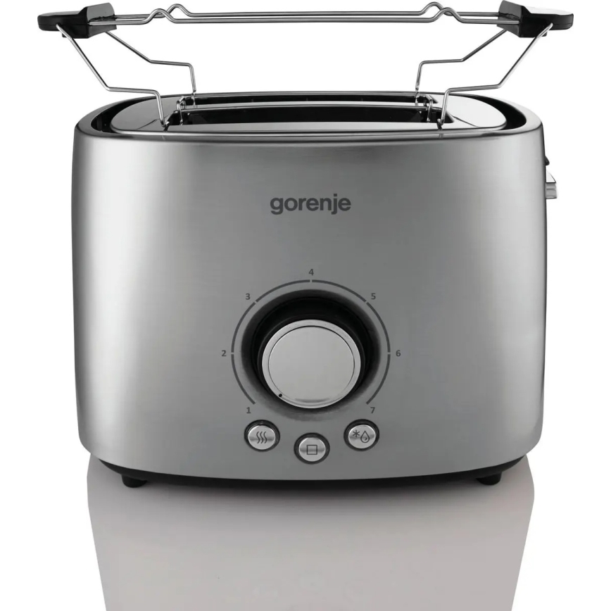GORENJE T1000E - Тостер с два отвора и решетка за препичане 1000W/230V неръждаема стомана