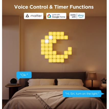 Govee - 10x Интелигентен mini RGBIC panel Wi-Fi