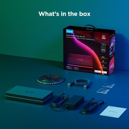 Govee - AI Sync Box 2 RGBICW подсветка за смарт телевизори 55-65 Wi-Fi