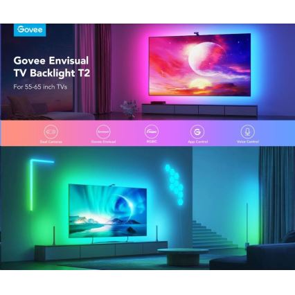 Govee - DreamView T2 DUAL TV 55-65 SMART LED подсветка RGBIC Wi-Fi + дистанционно управление