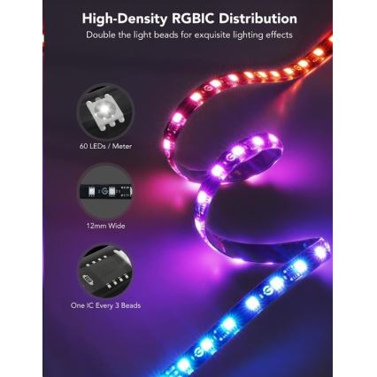 Govee - DreamView T2 DUAL TV 55-65 SMART LED подсветка RGBIC Wi-Fi + дистанционно управление