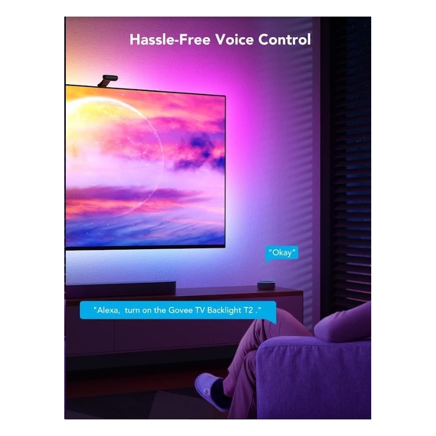 Govee - DreamView T2 DUAL TV 55-65 SMART LED подсветка RGBIC Wi-Fi + дистанционно управление