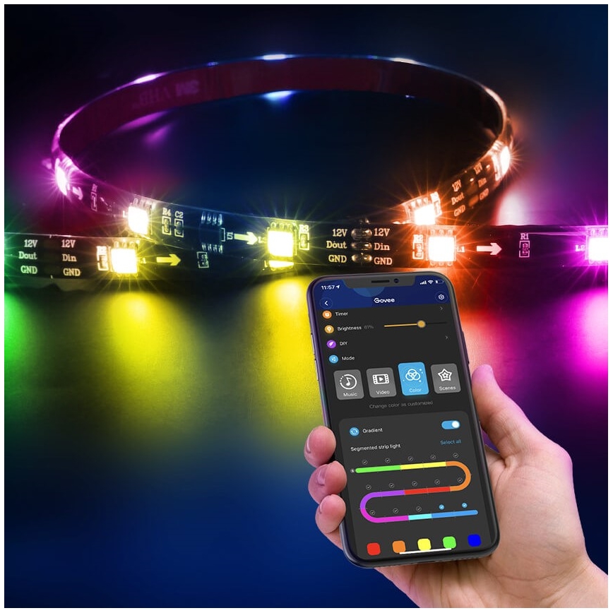 Govee - DreamView T2 DUAL TV 55-65 SMART LED подсветка RGBIC Wi-Fi + дистанционно управление