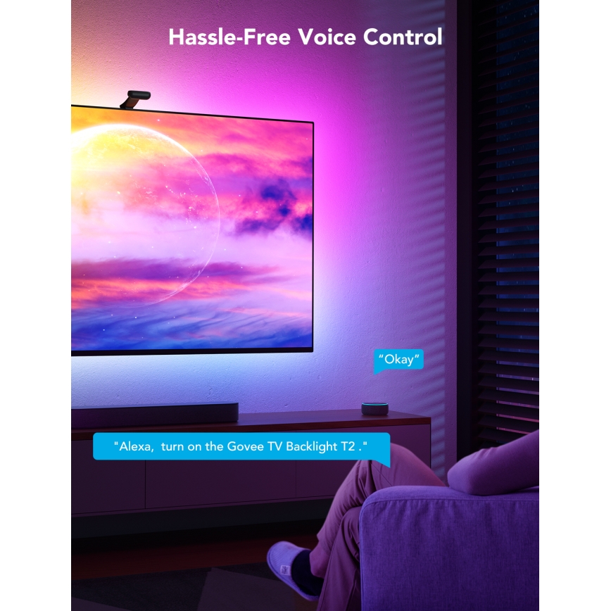 Govee - DreamView T2 DUAL TV 75-85 SMART LED подсветка RGBIC Wi-Fi + дистанционно управление