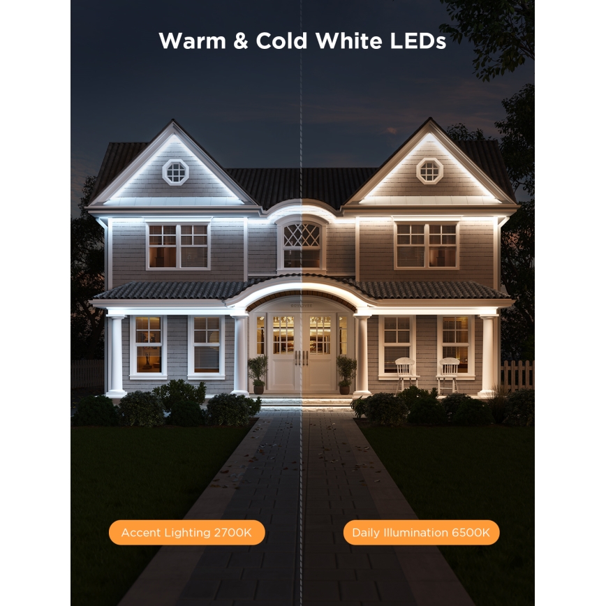Govee - Екстериорен Pro SMART RGBICWW екстериорен LED лента 10m 2700-6500K Wi-Fi IP65