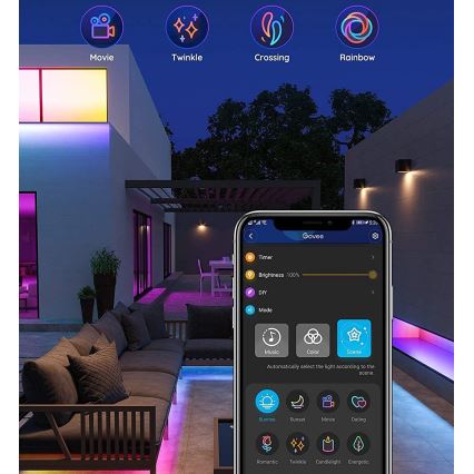 Govee - Екстериорен Pro SMART RGBICWW екстериорен LED лента 10m 2700-6500K Wi-Fi IP65