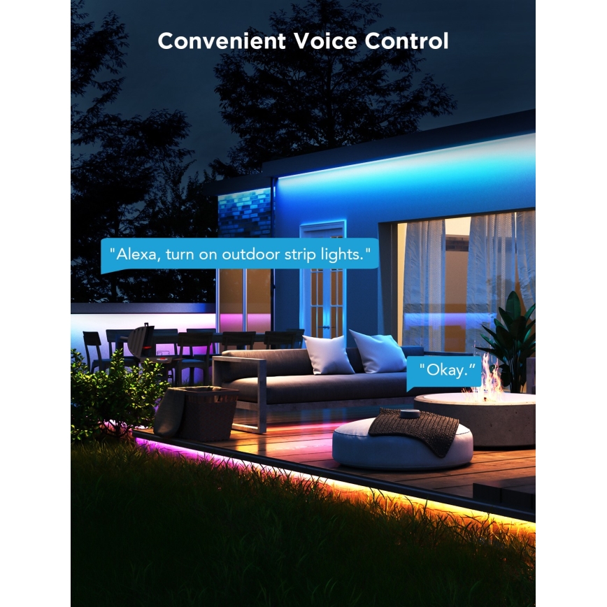 Govee - Екстериорен Pro SMART RGBICWW екстериорен LED лента 10m 2700-6500K Wi-Fi IP65