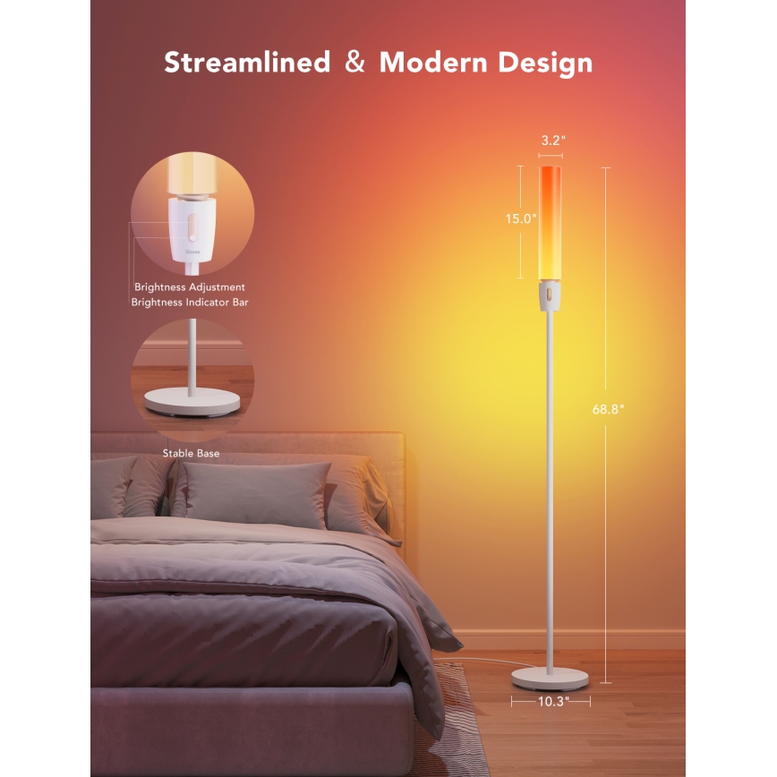 Govee - LED Димируем лампион CYLINDER SMART RGBICWW 2200-6500K
