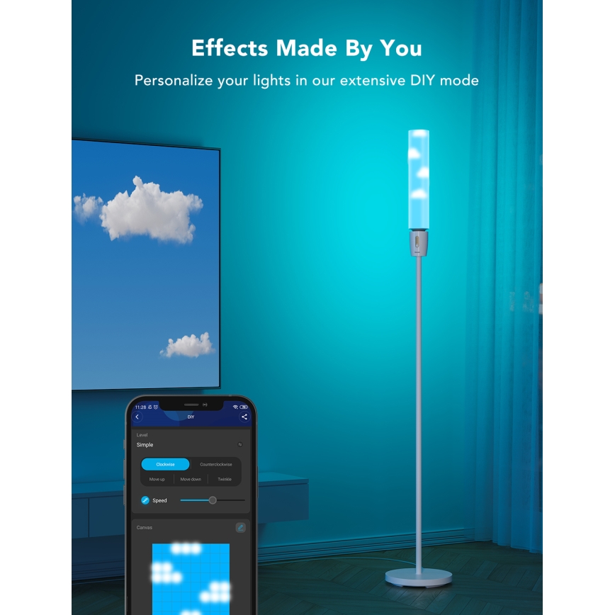 Govee - LED Димируем лампион CYLINDER SMART RGBICWW 2200-6500K