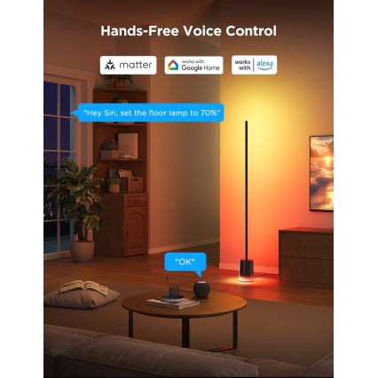 Govee - LED Димируем лампион Smart MATTER LED RGBICWW 2200-6500K Wi-Fi + дистанционно управление