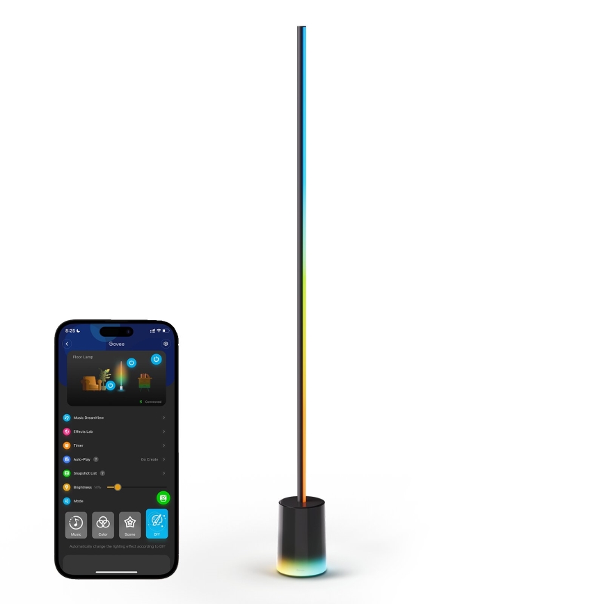 Govee - LED Димируем лампион Smart MATTER LED RGBICWW 2200-6500K Wi-Fi + дистанционно управление