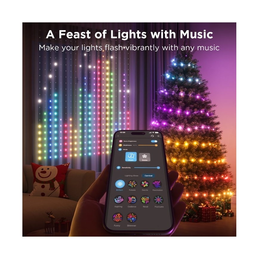 Govee - LED RGB Димируем екстериорен декоративни лампички LED/15W/230V IP65 Wi-Fi