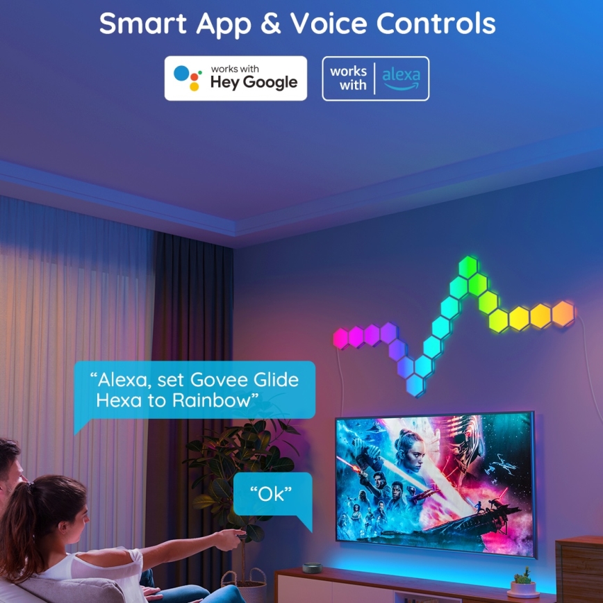 Govee - Удължителен комплект 2x LED RGB Димируем панел LED/7,2W/230V Wi-Fi