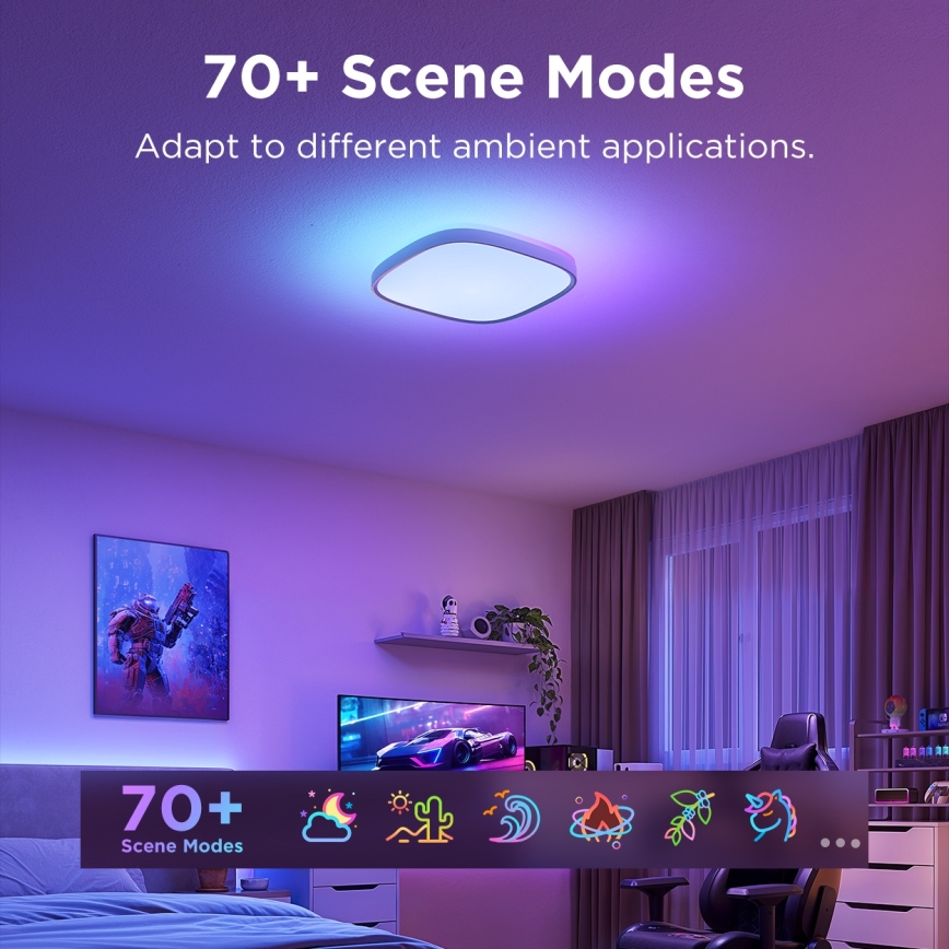 Govee - LED RGBIC Димируем плафон LED/24W/230V 2700-6500K Wi-Fi