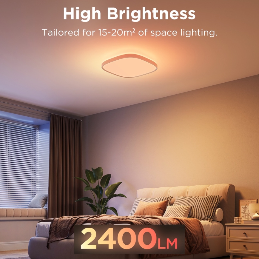 Govee - LED RGBIC Димируем плафон LED/24W/230V 2700-6500K Wi-Fi