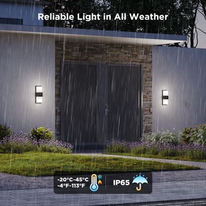 Govee - LED RGBIC Димируем екстериорен аплик със сензор LED/230V IP65 2700-6500K Wi-Fi