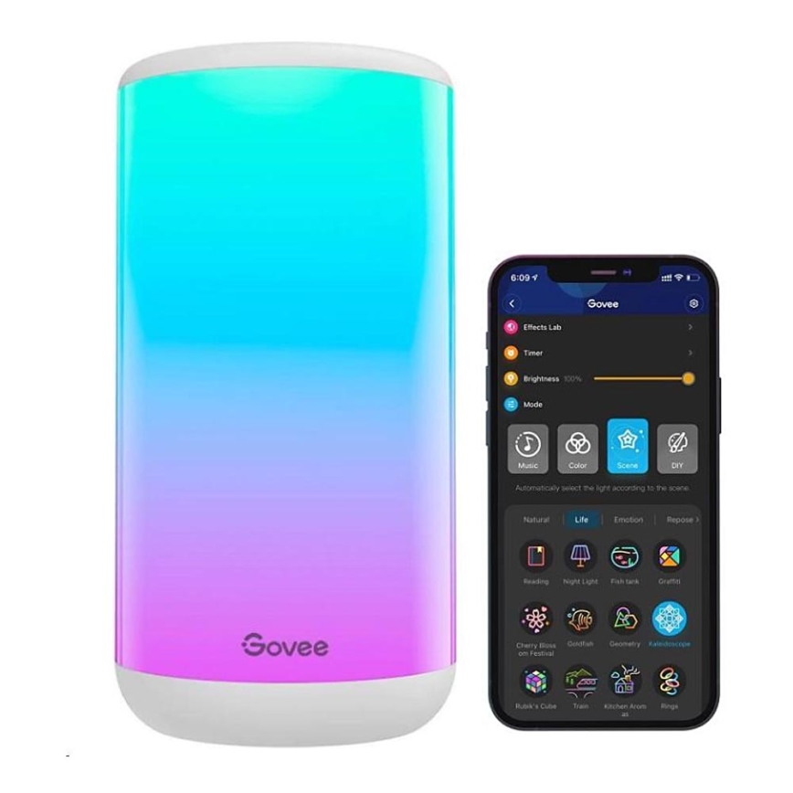 Govee - LED RGBIC Димируема настолна лампа AURA 2 2200-6500K Wi-Fi Matter