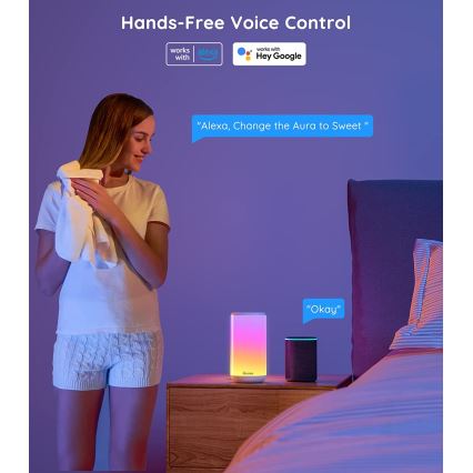 Govee - LED RGBIC Димируема настолна лампа AURA 2 2200-6500K Wi-Fi Matter