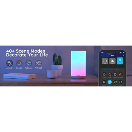 Govee - LED RGBIC Димируема настолна лампа AURA 2 2200-6500K Wi-Fi Matter