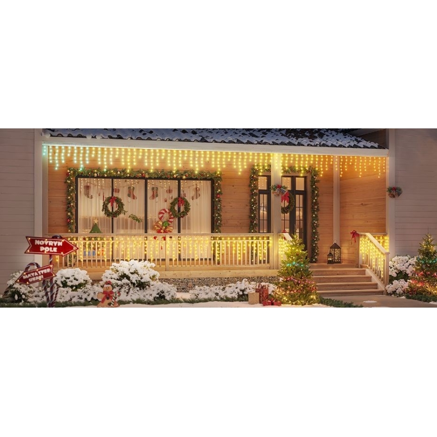 Govee - LED RGBIC Екстериорни лампички Интелигентен ледени висулки 10m Wi-Fi Matter IP65