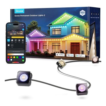 Govee - LED RGBIC гирлянд с downlight лампи 30m Wi-Fi Matter IP67