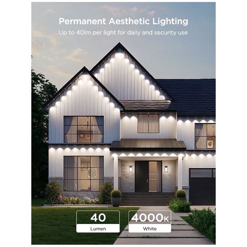 Govee - LED RGBIC гирлянд с downlight лампи 30m Wi-Fi Matter IP67