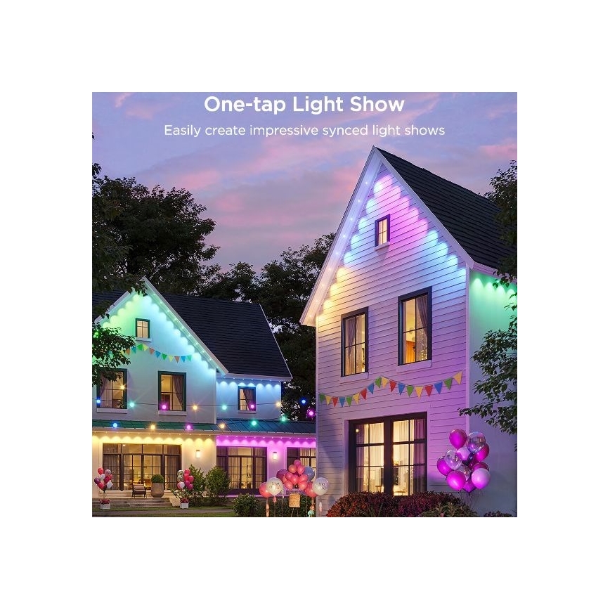 Govee - LED RGBIC гирлянд с насочени светлини, 30m, Wi-Fi, Matter, IP67