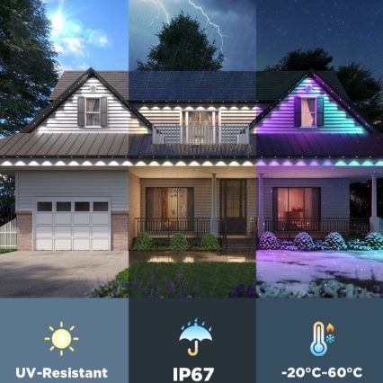 Govee - LED RGBIC гирлянд с насочени светлини, 30m, Wi-Fi, Matter, IP67