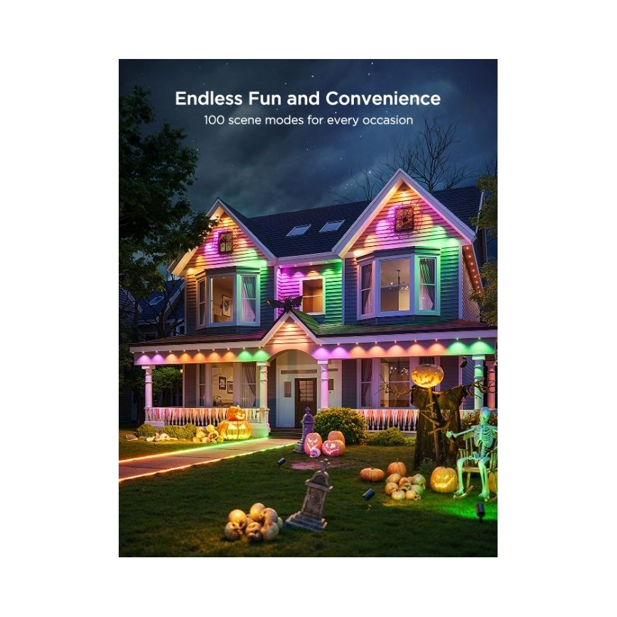 Govee - LED RGBIC гирлянд с насочени светлини, 30m, Wi-Fi, Matter, IP67