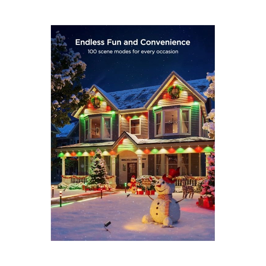 Govee - LED RGBIC гирлянд с насочени светлини, 30m, Wi-Fi, Matter, IP67