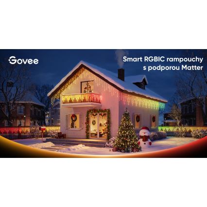 Govee - LED RGBIC Външен гирлянд от сосулки 10m Wi-Fi Matter IP65