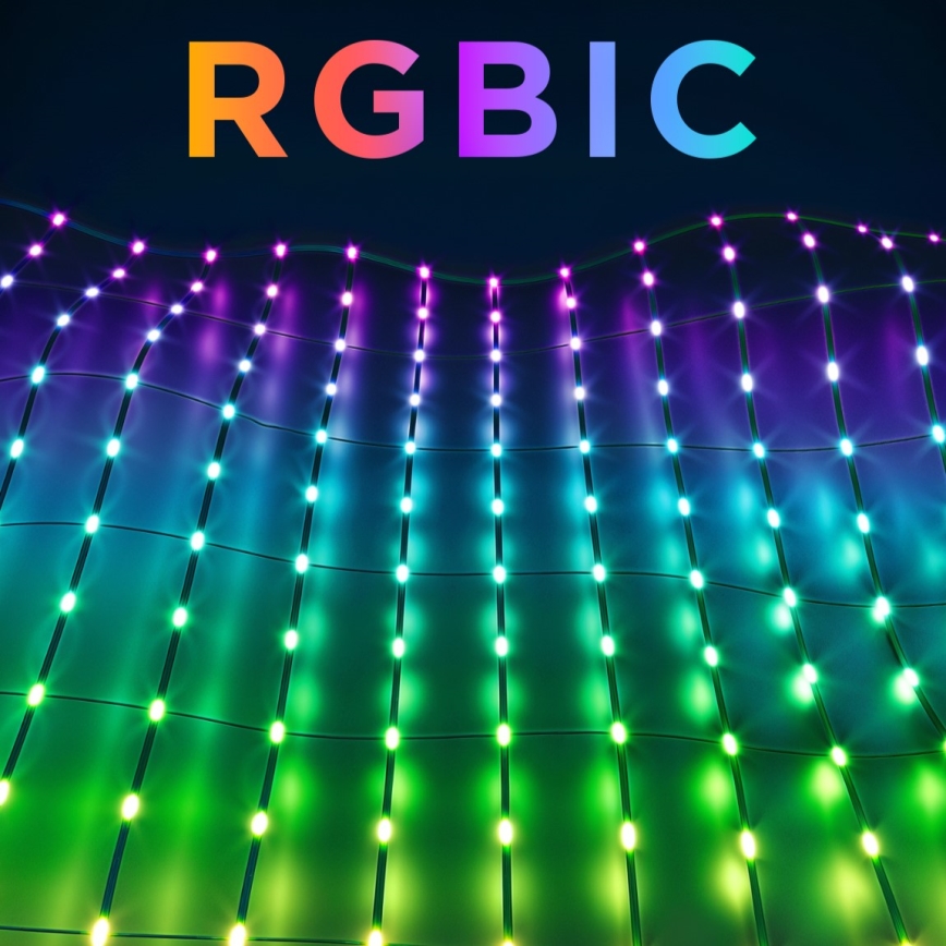 Govee - LED RGBIC Външна светлинна мрежа 143x85cm Wi-Fi Matter IP65
