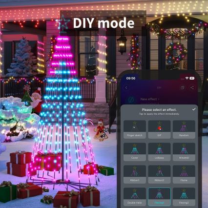 Govee - LED RGBIC Коледна елха със звезда LED/15W/230V IP65 1,8 m Matter Wi-Fi