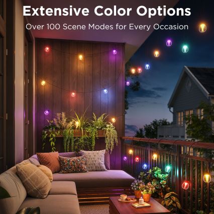 Govee - LED RGBICW Димируем екстериорен декоративни лампички LED/24W/230V IP67 2700-6500K Wi-Fi