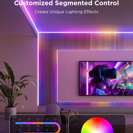 Govee - LED RGBICW Димируема лента COB 3780 диоди 3m Wi-Fi Matter
